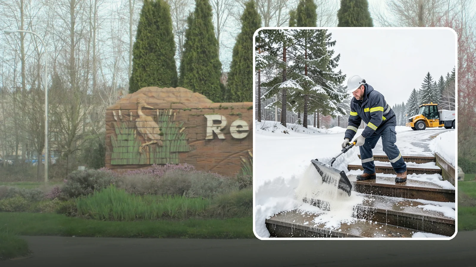 Stair Deicing in Renton, King County, WA - We treat exterior stairs with the right deicer to stop ice from forming on treads and landings.
