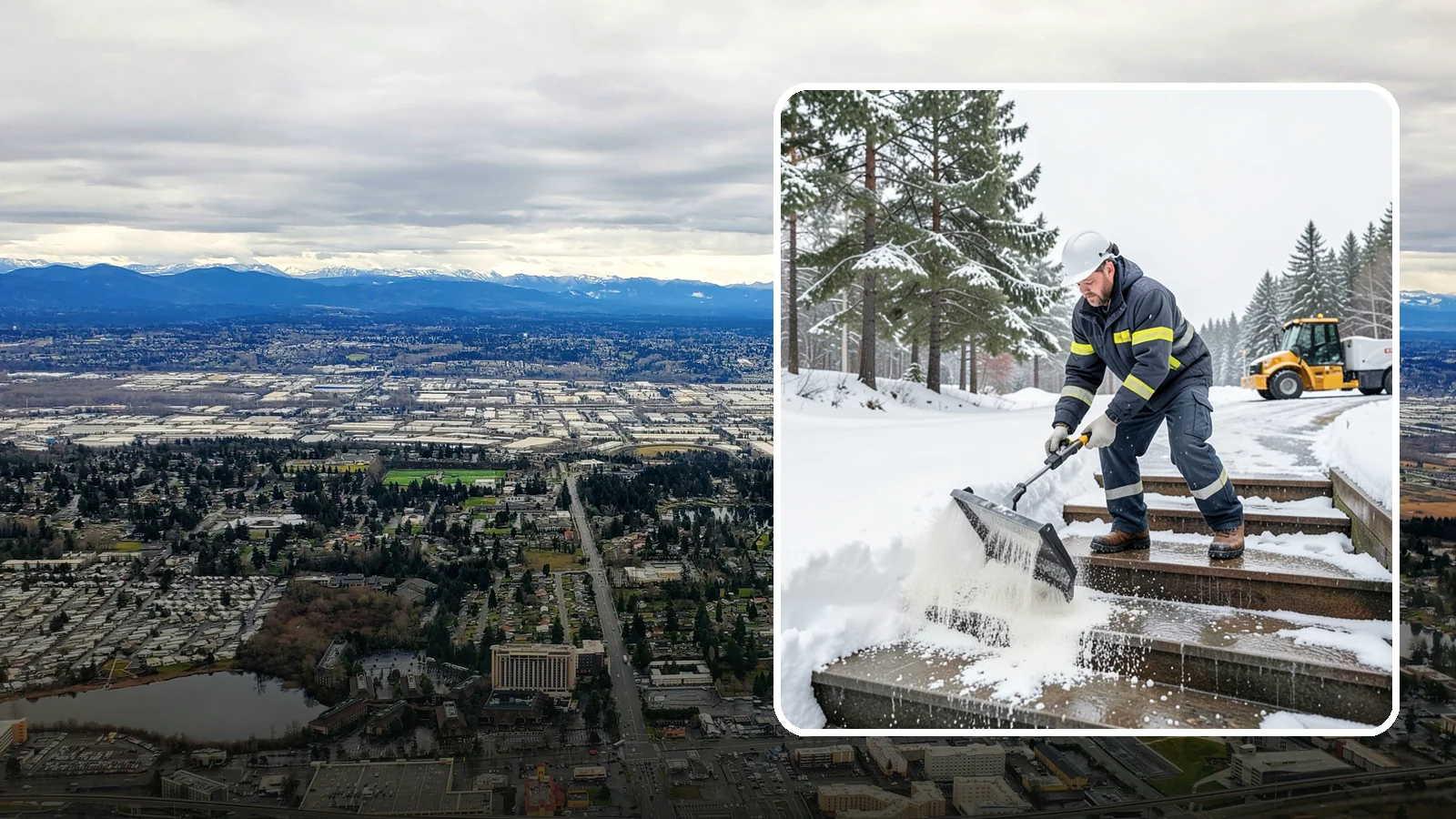 Stair Deicing in SeaTac, King County, WA - We treat exterior stairs with the right deicer to stop ice from forming on treads and landings.