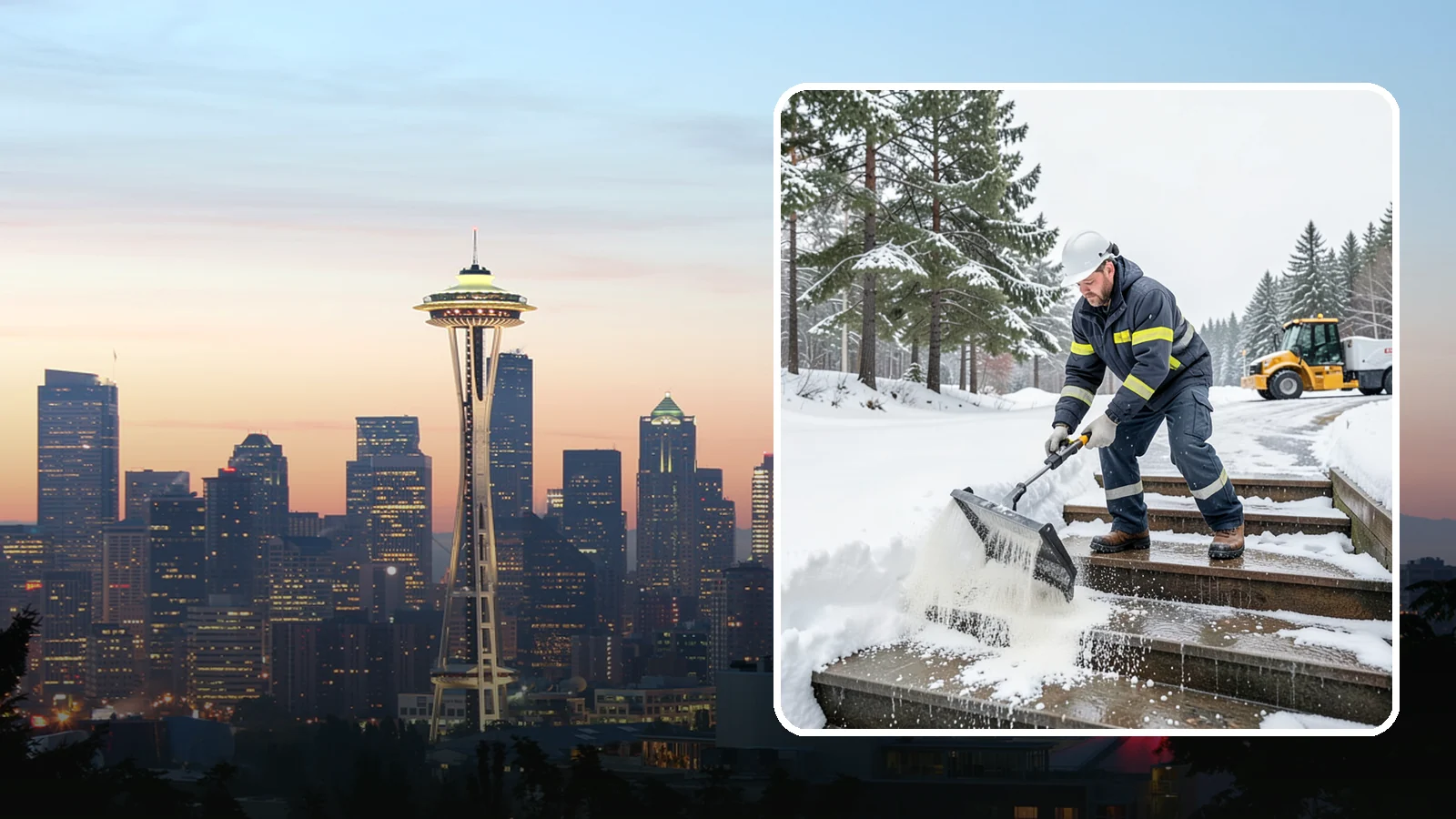 Stair Deicing in Seattle, King County, WA - We treat exterior stairs with the right deicer to stop ice from forming on treads and landings.