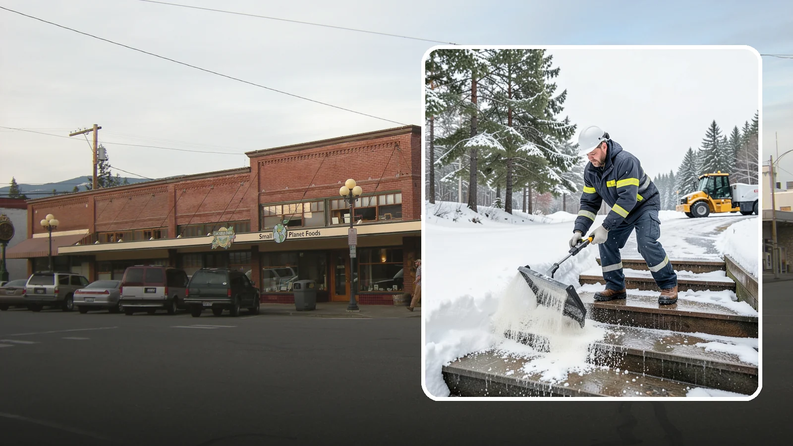 Stair Deicing in Sedro-Woolley, Skagit County, WA - We treat exterior stairs with the right deicer to stop ice from forming on treads and landings.