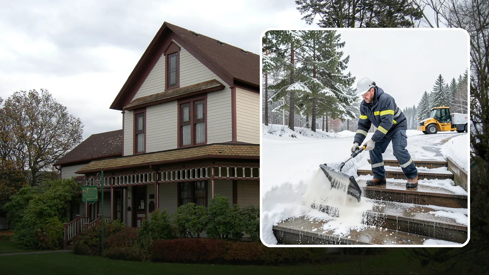 Stair Deicing in Sumner, Pierce County, WA - We treat exterior stairs with the right deicer to stop ice from forming on treads and landings.