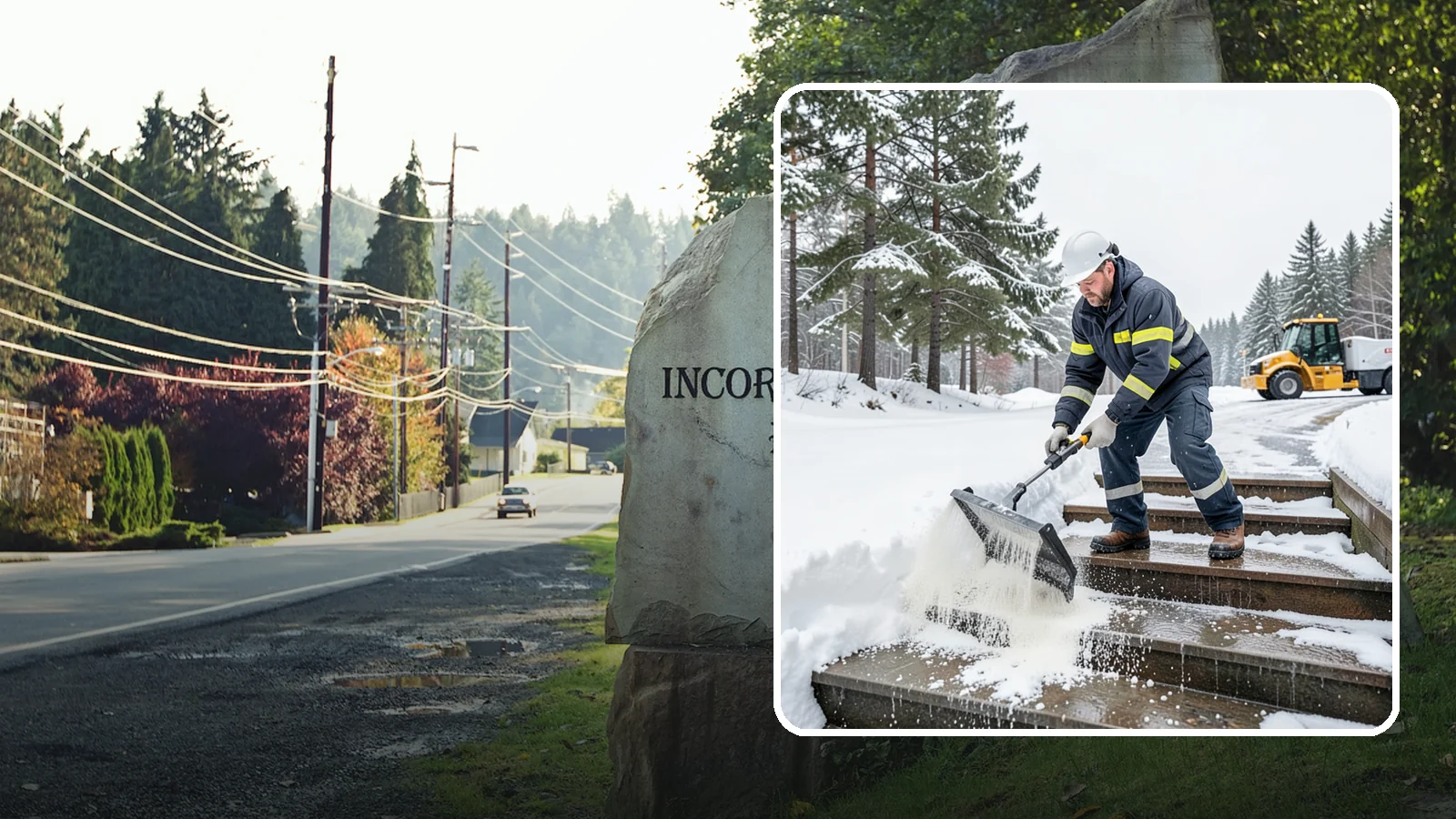 Stair Deicing in Wilkeson, Pierce County, WA - We treat exterior stairs with the right deicer to stop ice from forming on treads and landings.
