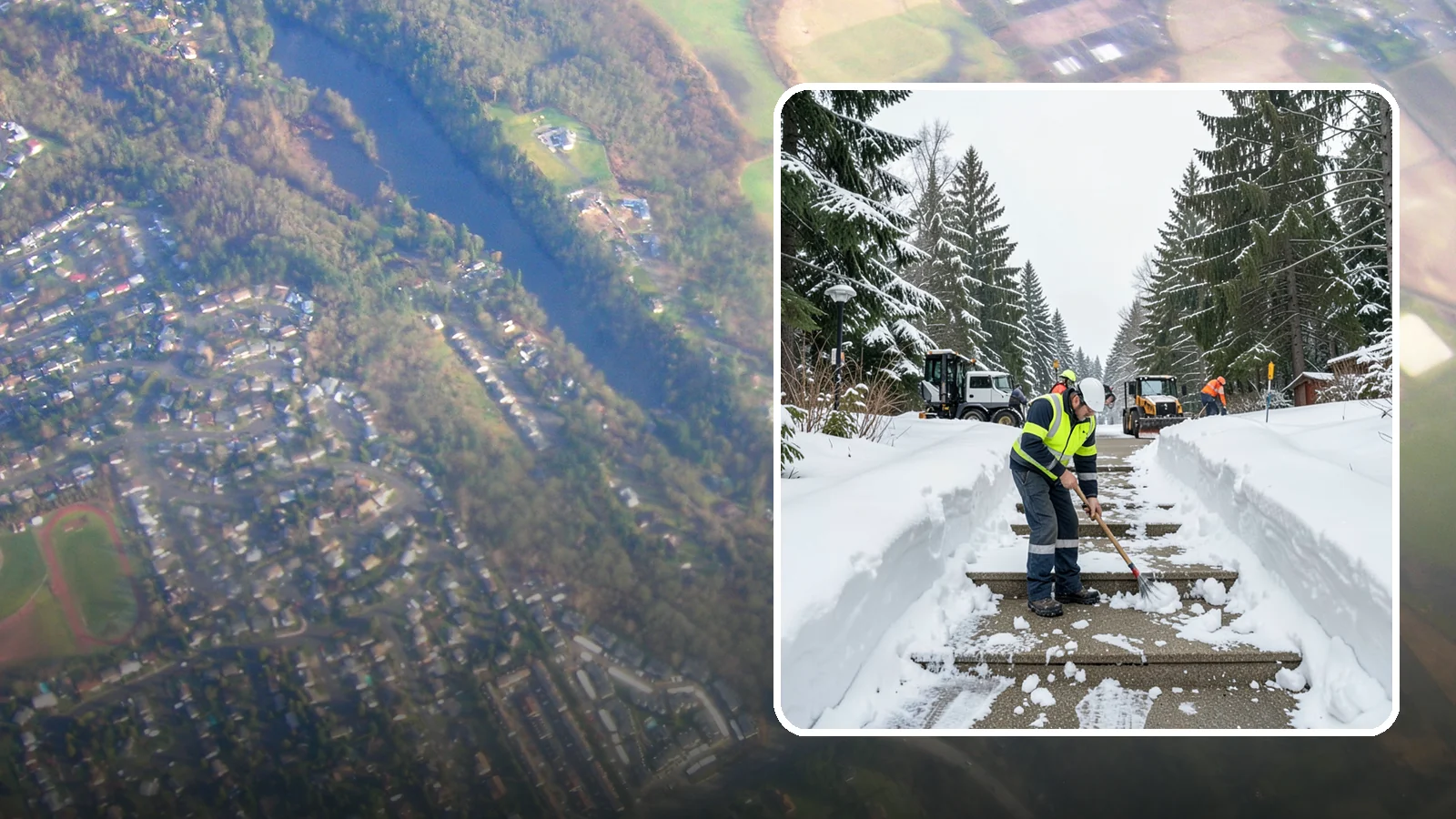Stair Snow Removal in Algona, King County, WA - We clear exterior stairs tread by tread so every step is safe underfoot after a snowfall.