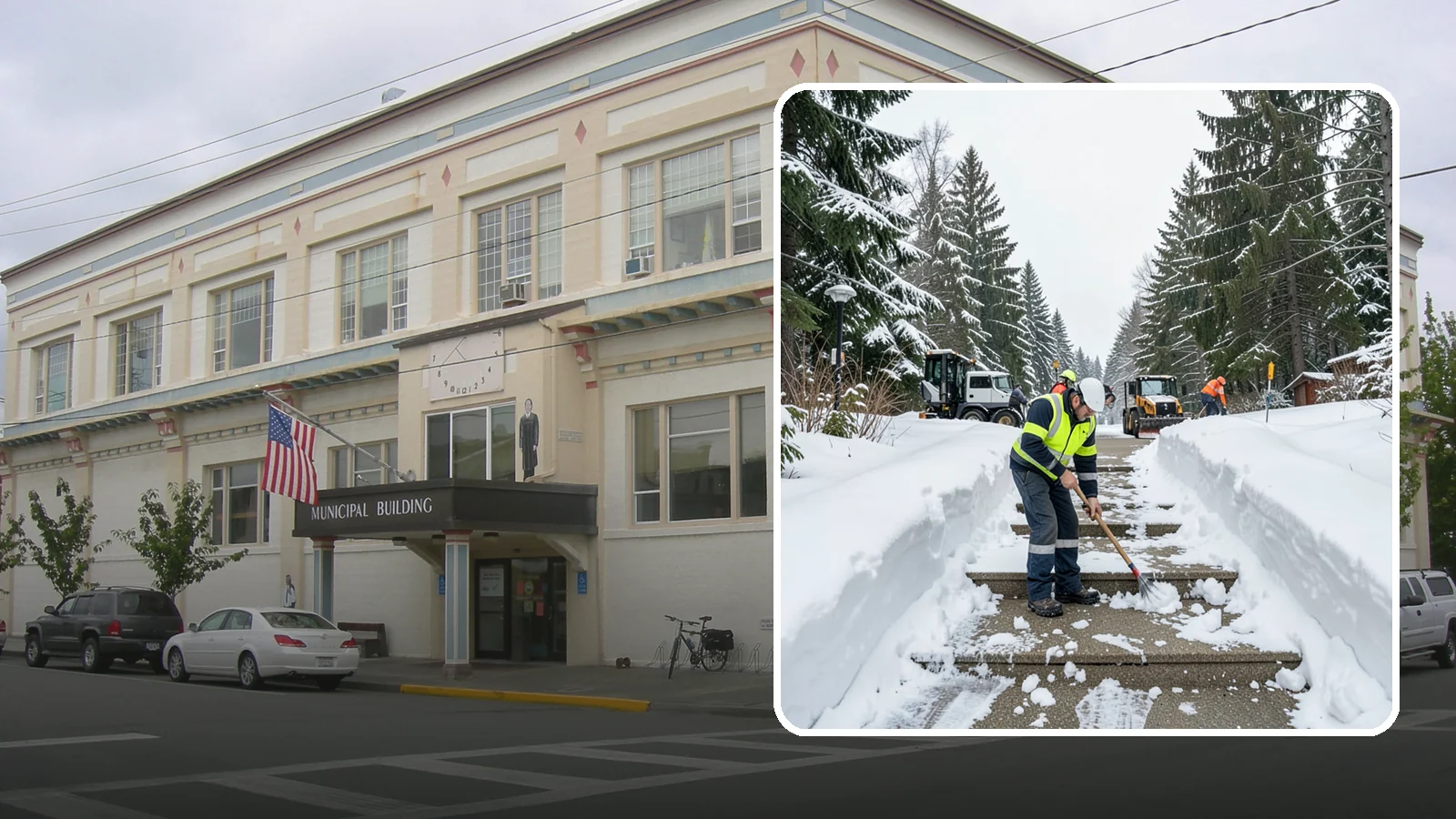 Stair Snow Removal in Anacortes, Skagit County, WA - We clear exterior stairs tread by tread so every step is safe underfoot after a snowfall.