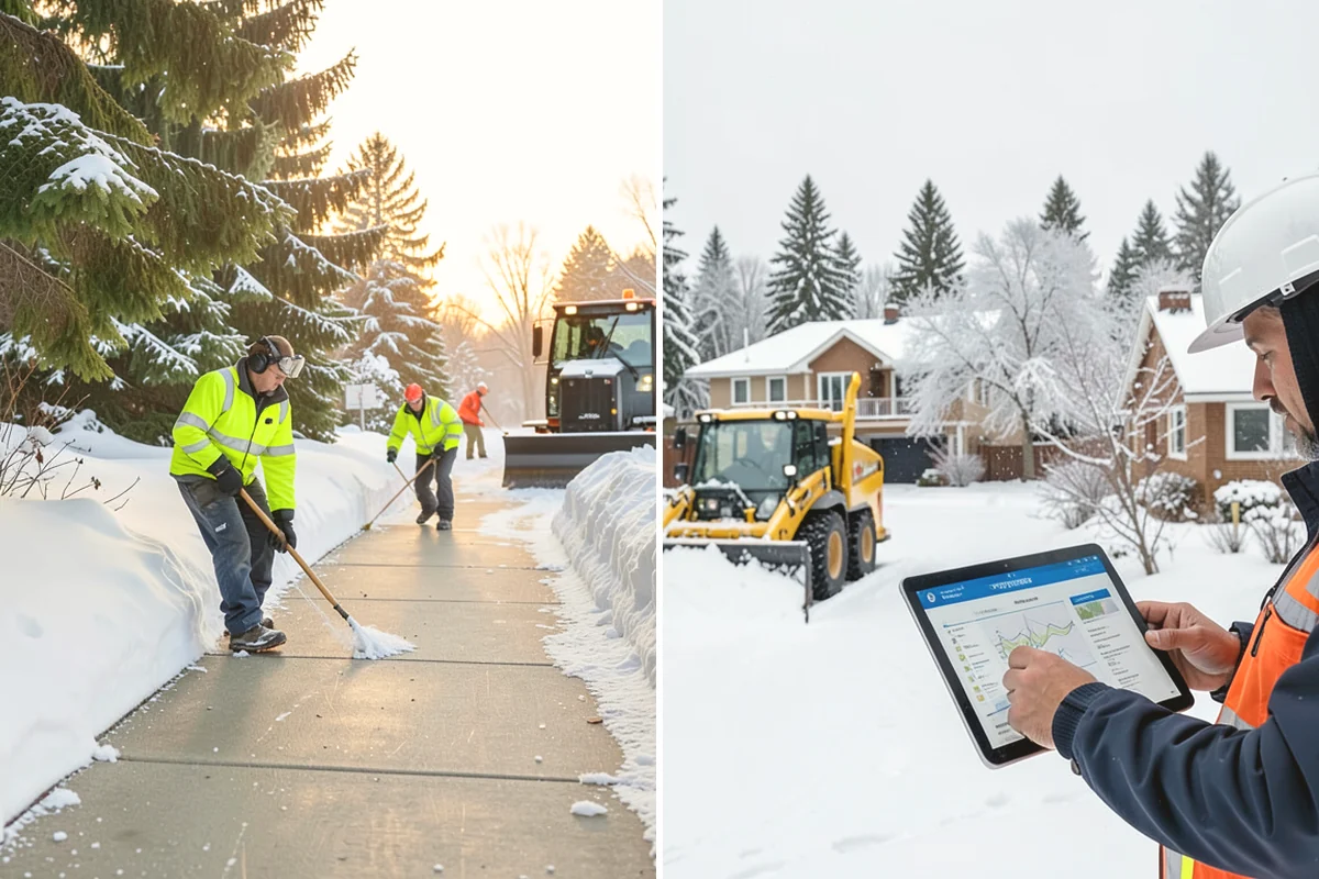 Stair Snow Removal in Anacortes, Skagit County, WA - Clear the top landing to create safe standing room