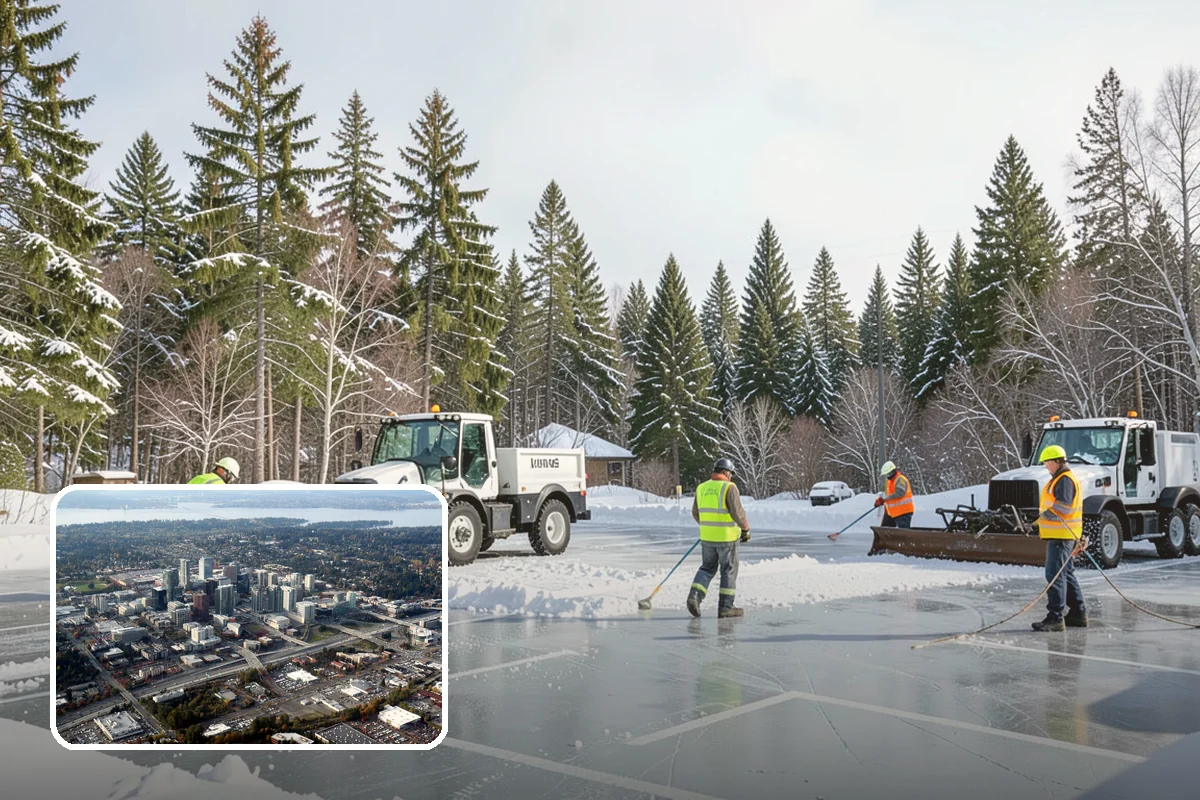 Stair Snow Removal in Bellevue, King County, WA - Exposes every step edge for confident footing