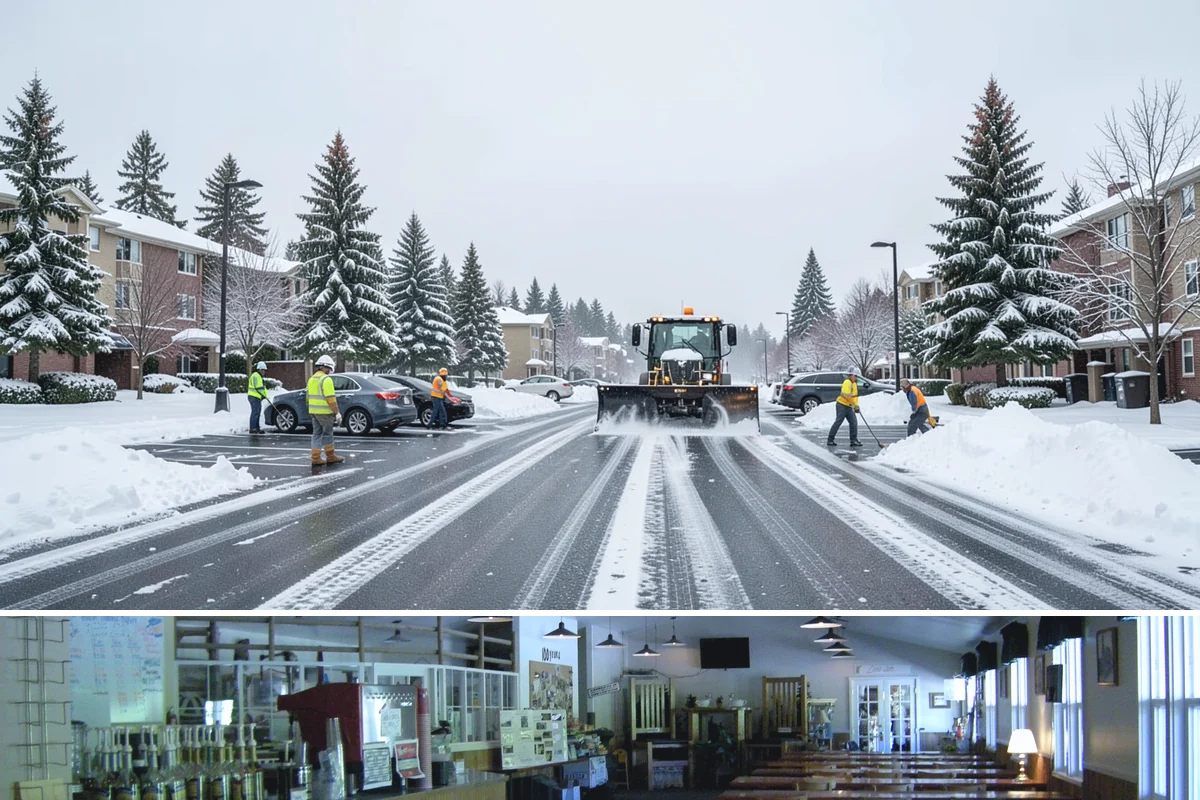 Stair Snow Removal in Black Diamond, King County, WA - Stairs demand clearing from the first snowfall through late-winter mornings when melt refreezes into invisible glaze on each...