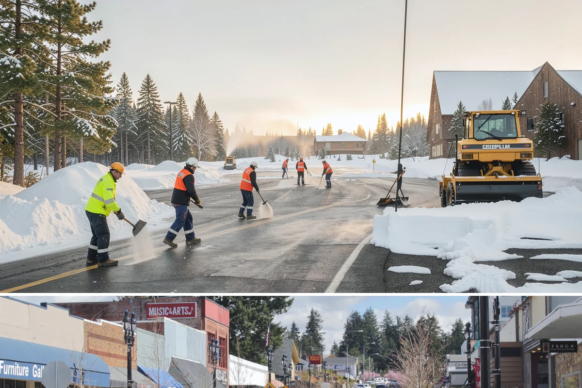 Stair Snow Removal in Bothell, King County, WA - Stairs demand clearing from the first snowfall through late-winter mornings when melt refreezes into invisible glaze on each...