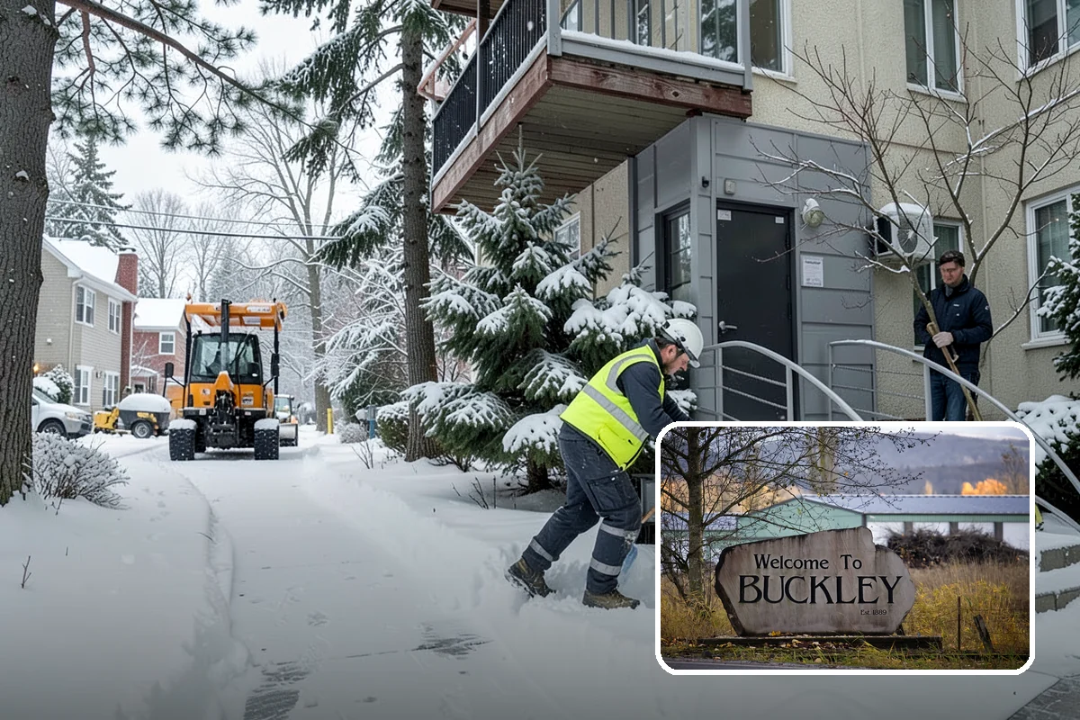 Stair Snow Removal in Buckley, Pierce County, WA - Exposes every step edge for confident footing