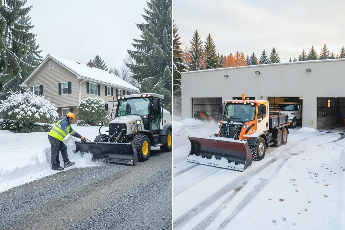 Stair Snow Removal in Buckley, Pierce County, WA - Clear the top landing to create safe standing room