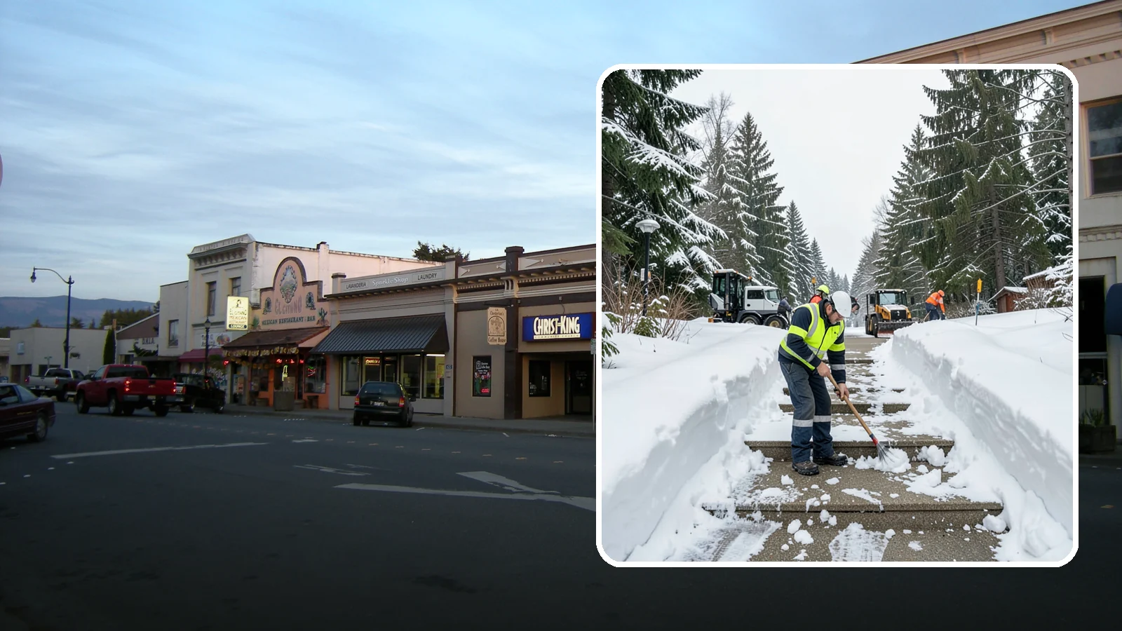 Stair Snow Removal in Burlington, Skagit County, WA - We clear exterior stairs tread by tread so every step is safe underfoot after a snowfall.