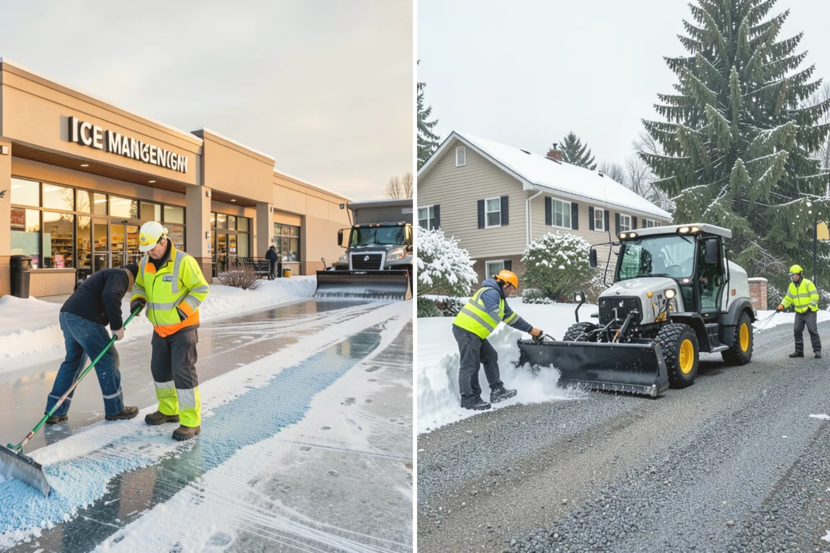 Stair Snow Removal in Burlington, Skagit County, WA - Clear the top landing to create safe standing room
