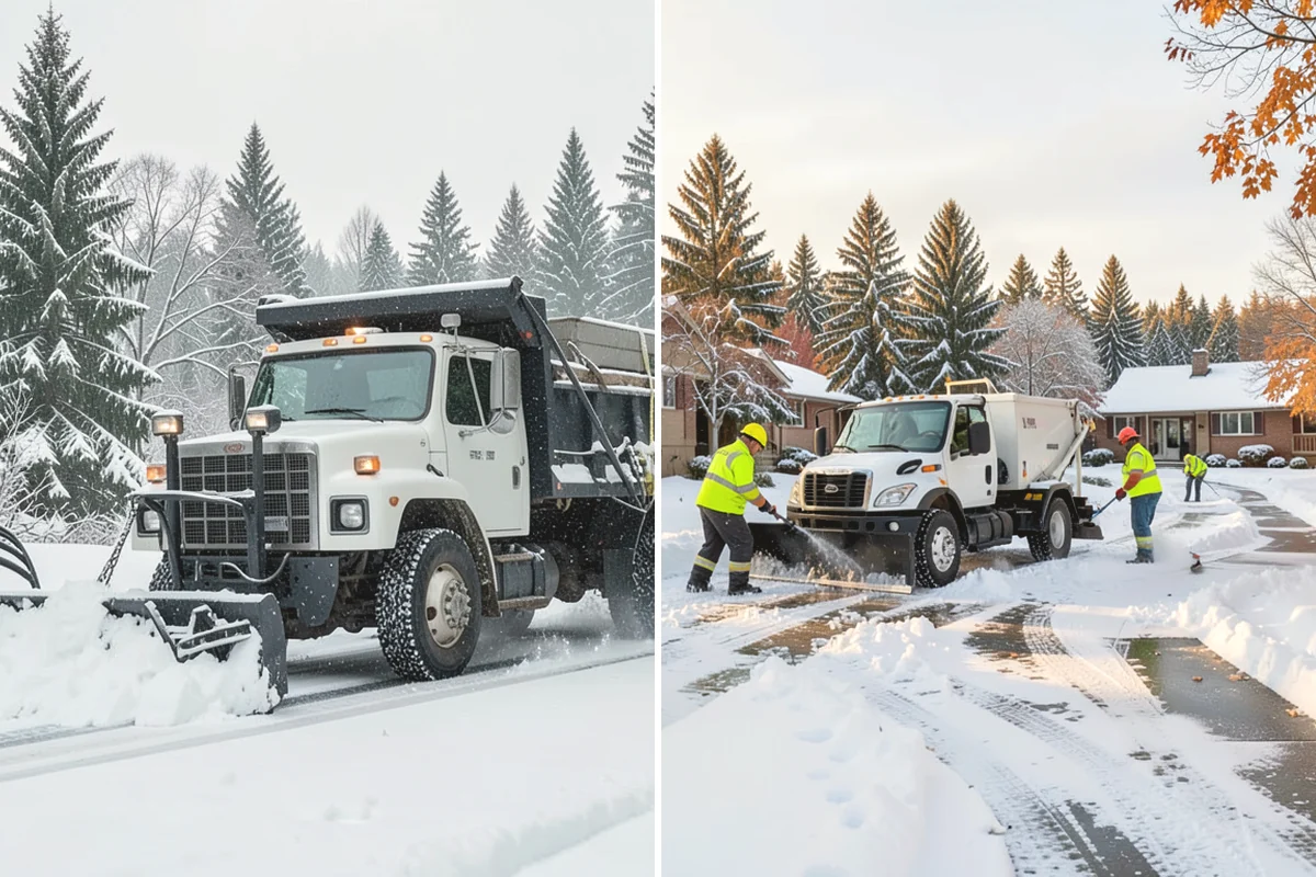 Stair Snow Removal in Carnation, King County, WA - Clear the top landing to create safe standing room
