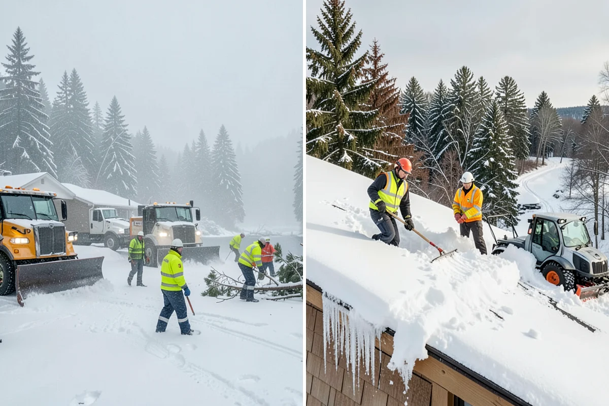 Stair Snow Removal in Concrete, Skagit County, WA - Clear the top landing to create safe standing room