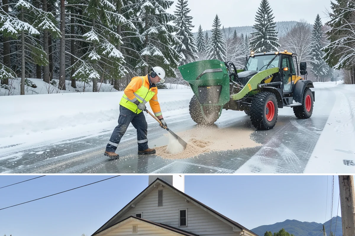Stair Snow Removal in Concrete, Skagit County, WA - Stairs demand clearing from the first snowfall through late-winter mornings when melt refreezes into invisible glaze on each...