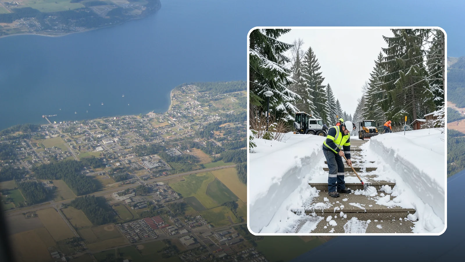 Stair Snow Removal in Coupeville, Island County, WA - We clear exterior stairs tread by tread so every step is safe underfoot after a snowfall.