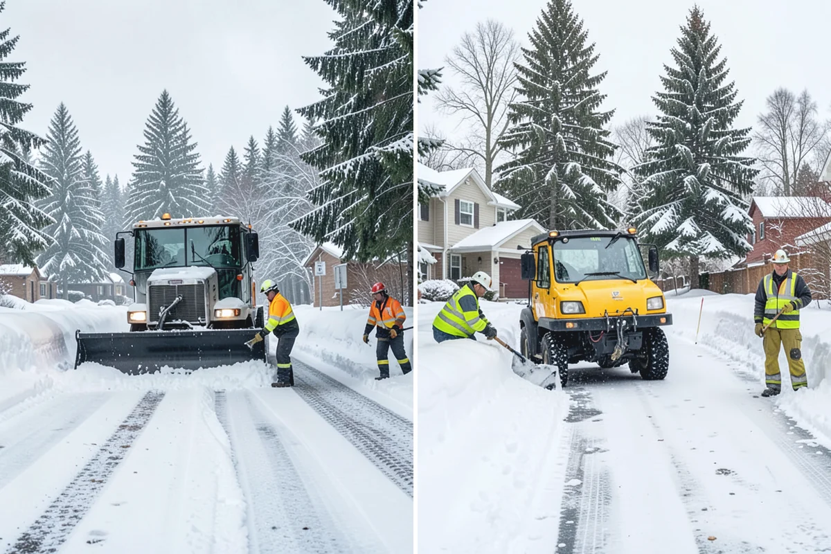 Stair Snow Removal in Coupeville, Island County, WA - Clear the top landing to create safe standing room