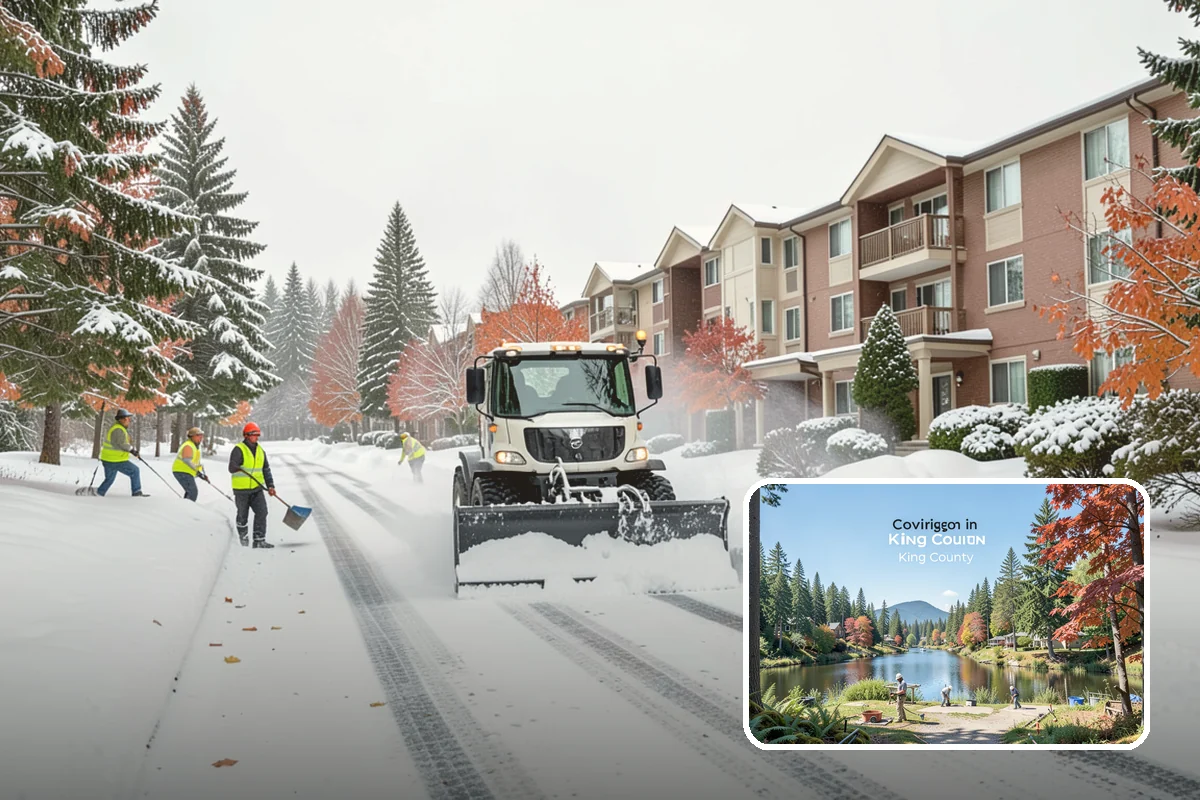 Stair Snow Removal in Covington, King County, WA - Exposes every step edge for confident footing