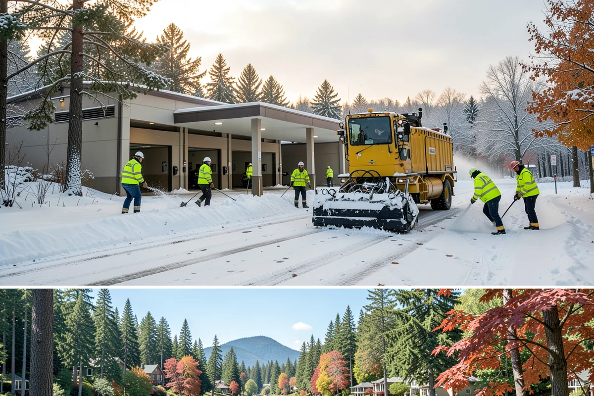 Stair Snow Removal in Covington, King County, WA - Stairs demand clearing from the first snowfall through late-winter mornings when melt refreezes into invisible glaze on each...