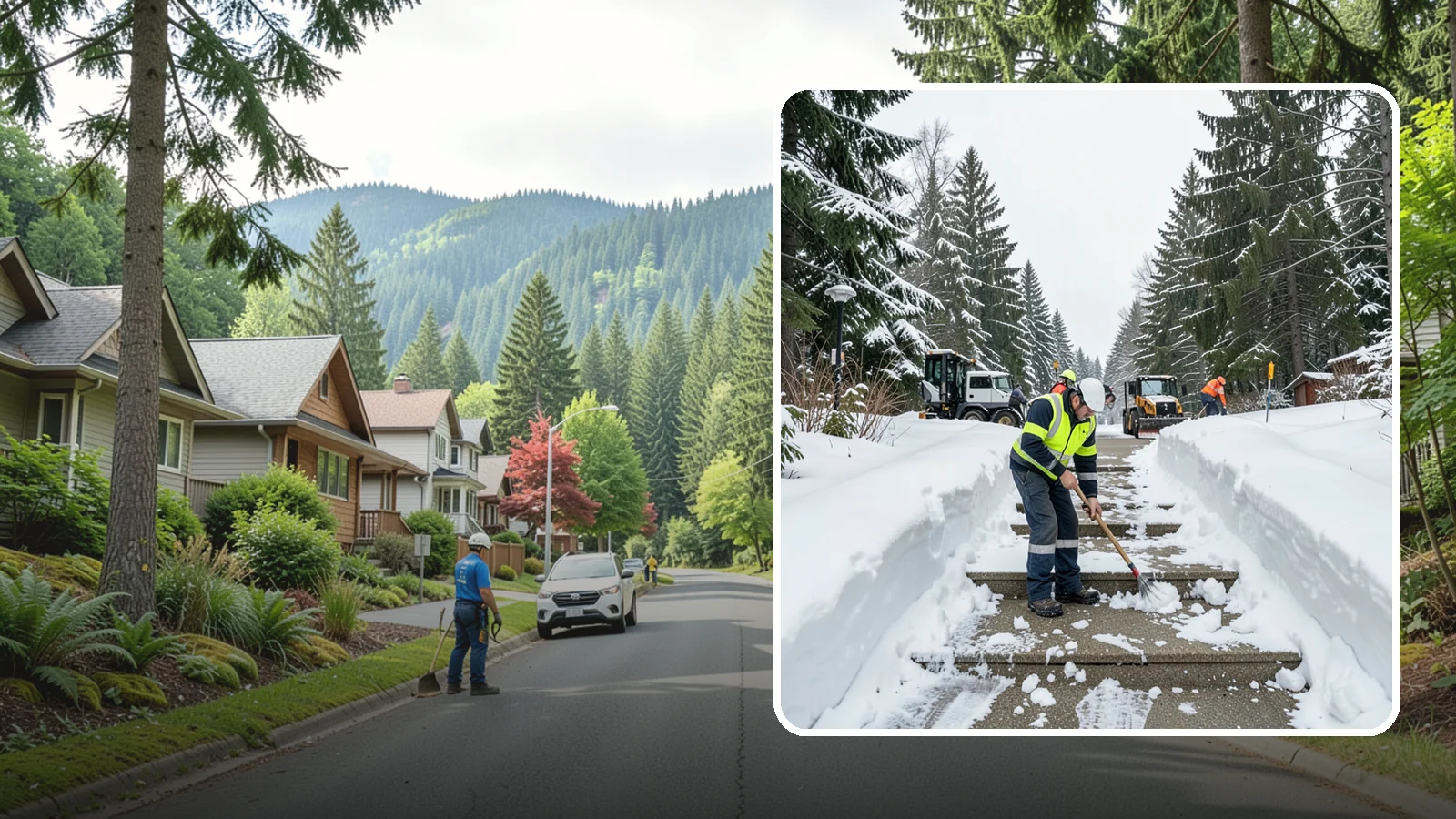 Stair Snow Removal in Darrington, Snohomish County, WA - We clear exterior stairs tread by tread so every step is safe underfoot after a snowfall.
