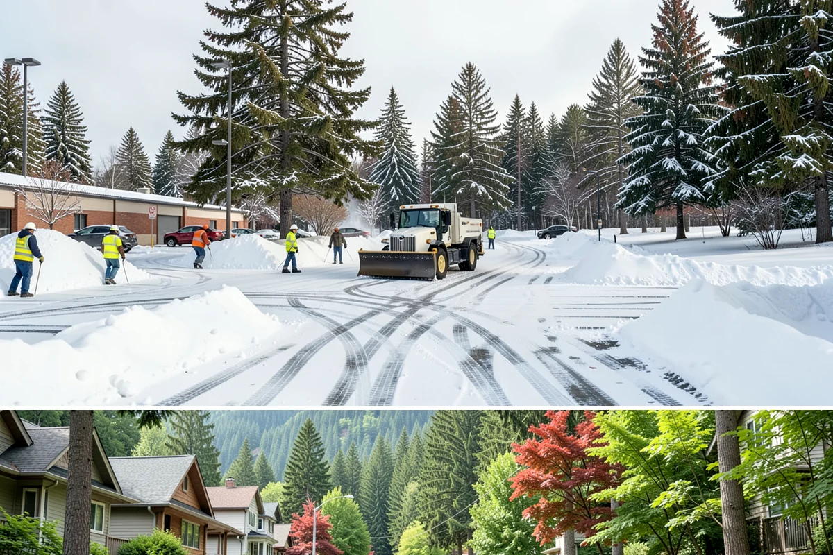 Stair Snow Removal in Darrington, Snohomish County, WA - Stairs demand clearing from the first snowfall through late-winter mornings when melt refreezes into invisible glaze on each...