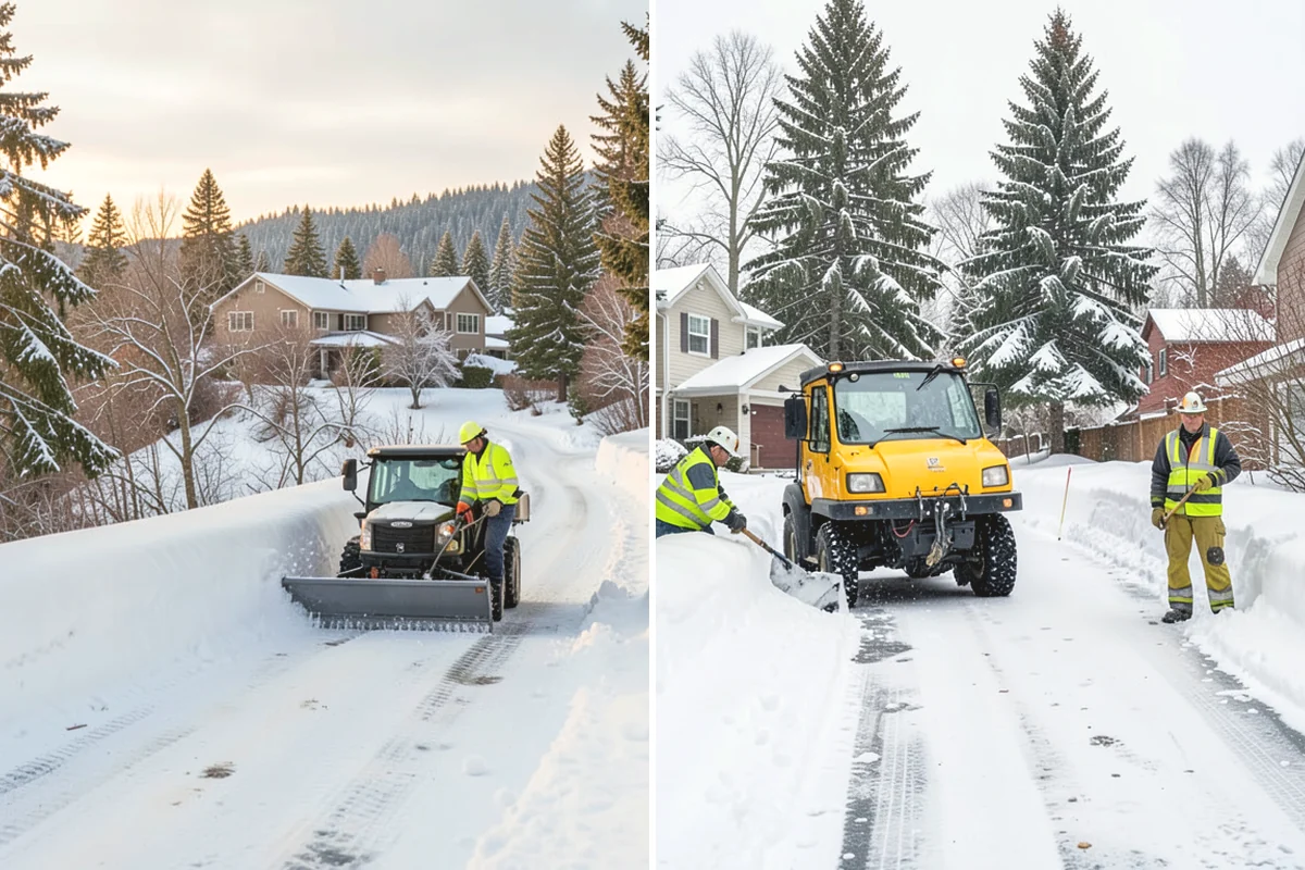 Stair Snow Removal in Duvall, King County, WA - Clear the top landing to create safe standing room