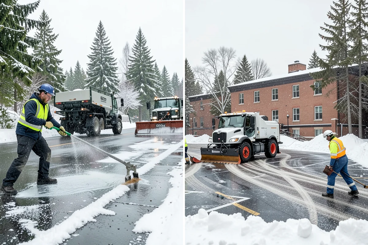 Stair Snow Removal in Enumclaw, King County, WA - Clear the top landing to create safe standing room