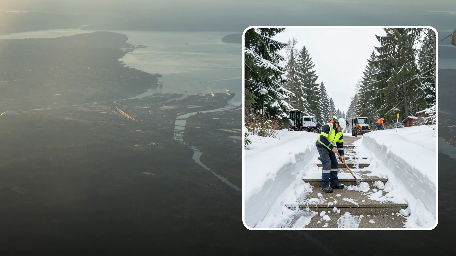 Stair Snow Removal in Fife, Pierce County, WA - We clear exterior stairs tread by tread so every step is safe underfoot after a snowfall.
