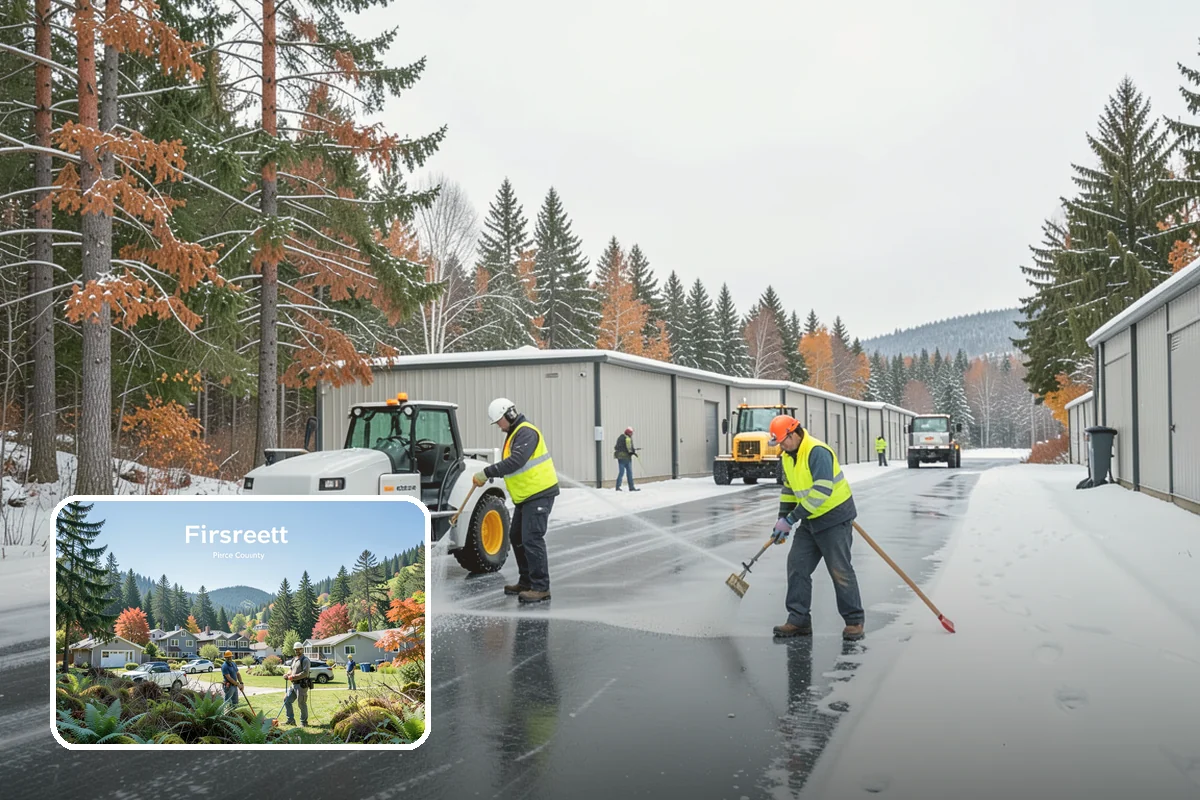 Stair Snow Removal in Fircrest, Pierce County, WA - Exposes every step edge for confident footing