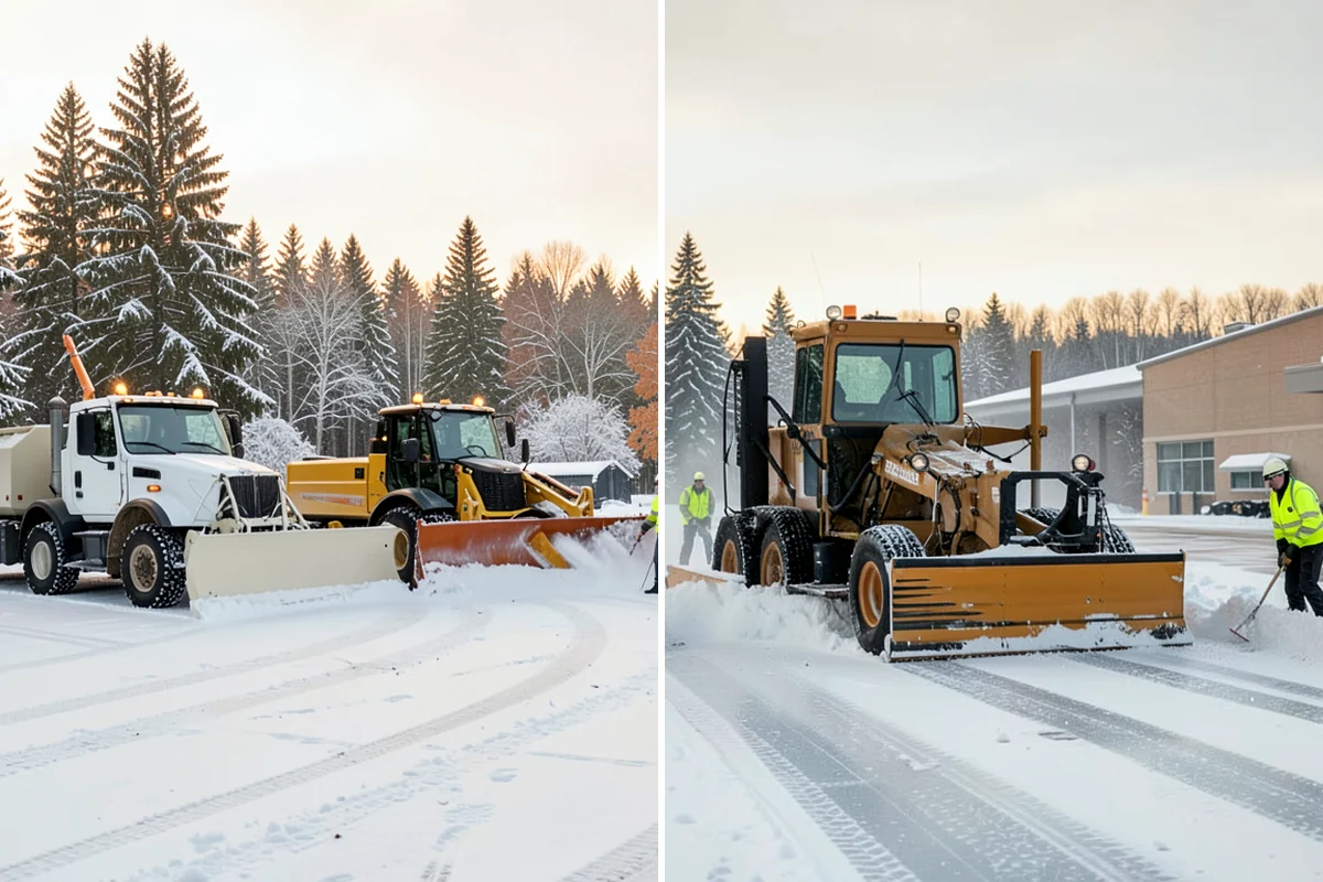 Stair Snow Removal in Fircrest, Pierce County, WA - Clear the top landing to create safe standing room