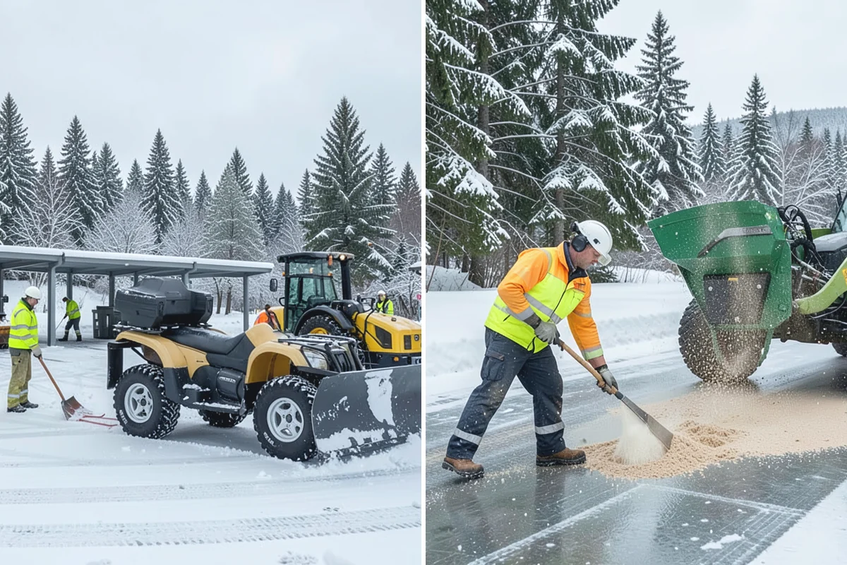 Stair Snow Removal in Gold Bar, Snohomish County, WA - Clear the top landing to create safe standing room