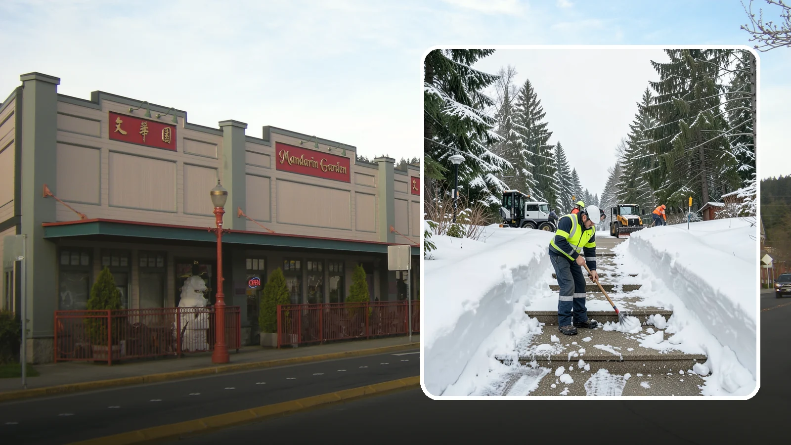 Stair Snow Removal in Issaquah, King County, WA - We clear exterior stairs tread by tread so every step is safe underfoot after a snowfall.