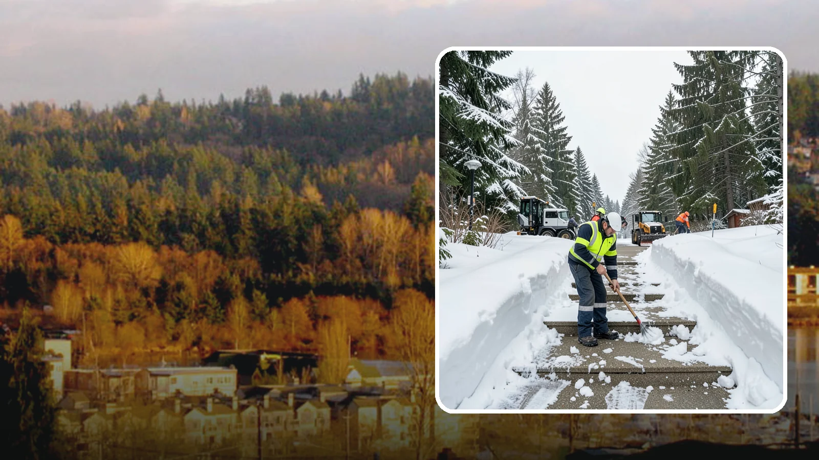 Stair Snow Removal in Kenmore, King County, WA - We clear exterior stairs tread by tread so every step is safe underfoot after a snowfall.