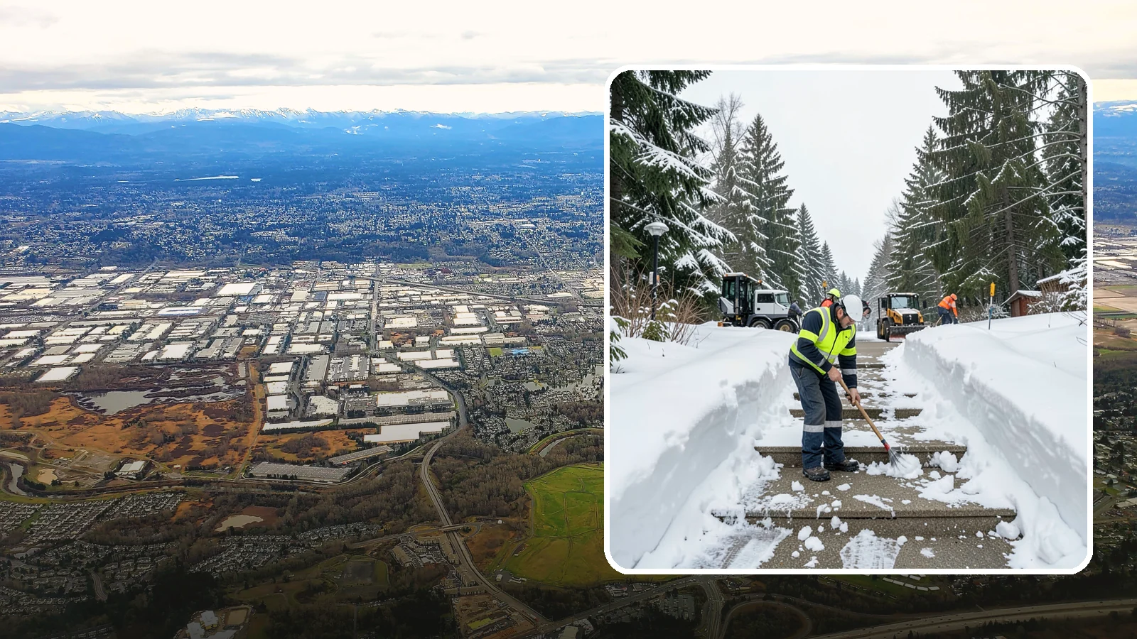 Stair Snow Removal in Kent, King County, WA - We clear exterior stairs tread by tread so every step is safe underfoot after a snowfall.