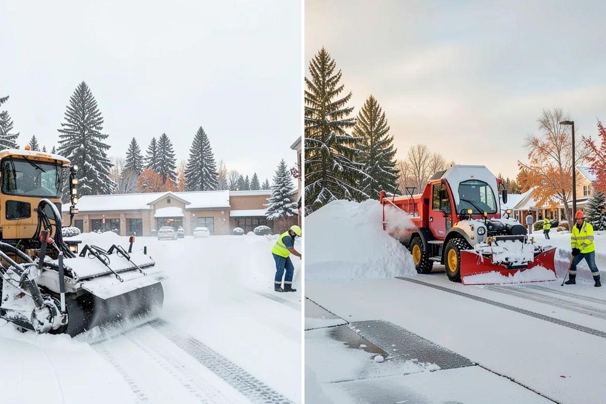 Stair Snow Removal in Lake Forest Park, King County, WA - Clear the top landing to create safe standing room