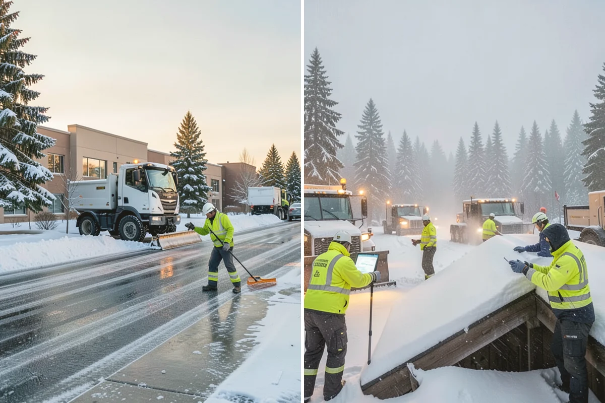 Stair Snow Removal in Lake Stevens, Snohomish County, WA - Clear the top landing to create safe standing room