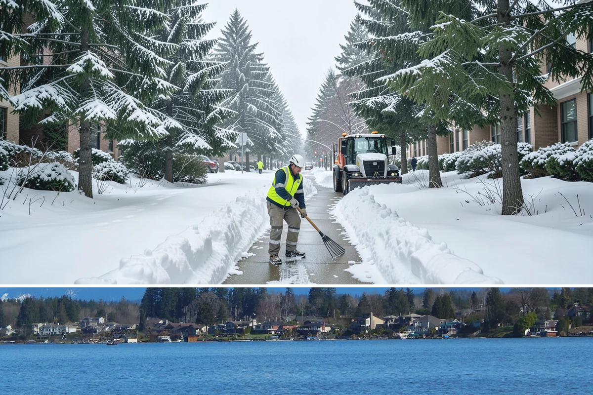 Stair Snow Removal in Lake Stevens, Snohomish County, WA - Stairs demand clearing from the first snowfall through late-winter mornings when melt refreezes into invisible glaze on each...