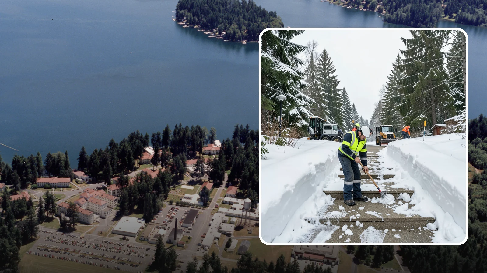 Stair Snow Removal in Lakewood, Pierce County, WA - We clear exterior stairs tread by tread so every step is safe underfoot after a snowfall.