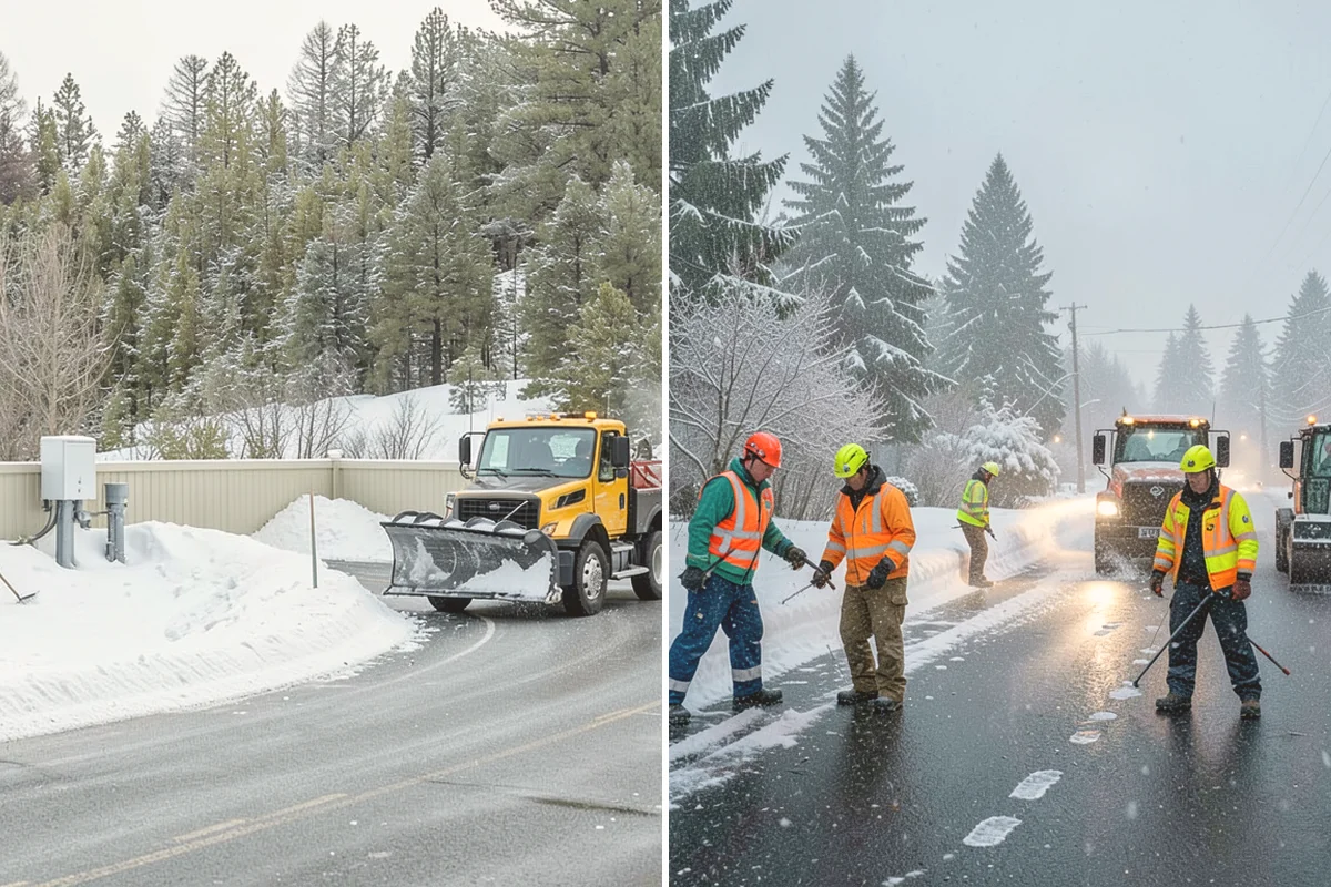 Stair Snow Removal in Langley, Island County, WA - Clear the top landing to create safe standing room