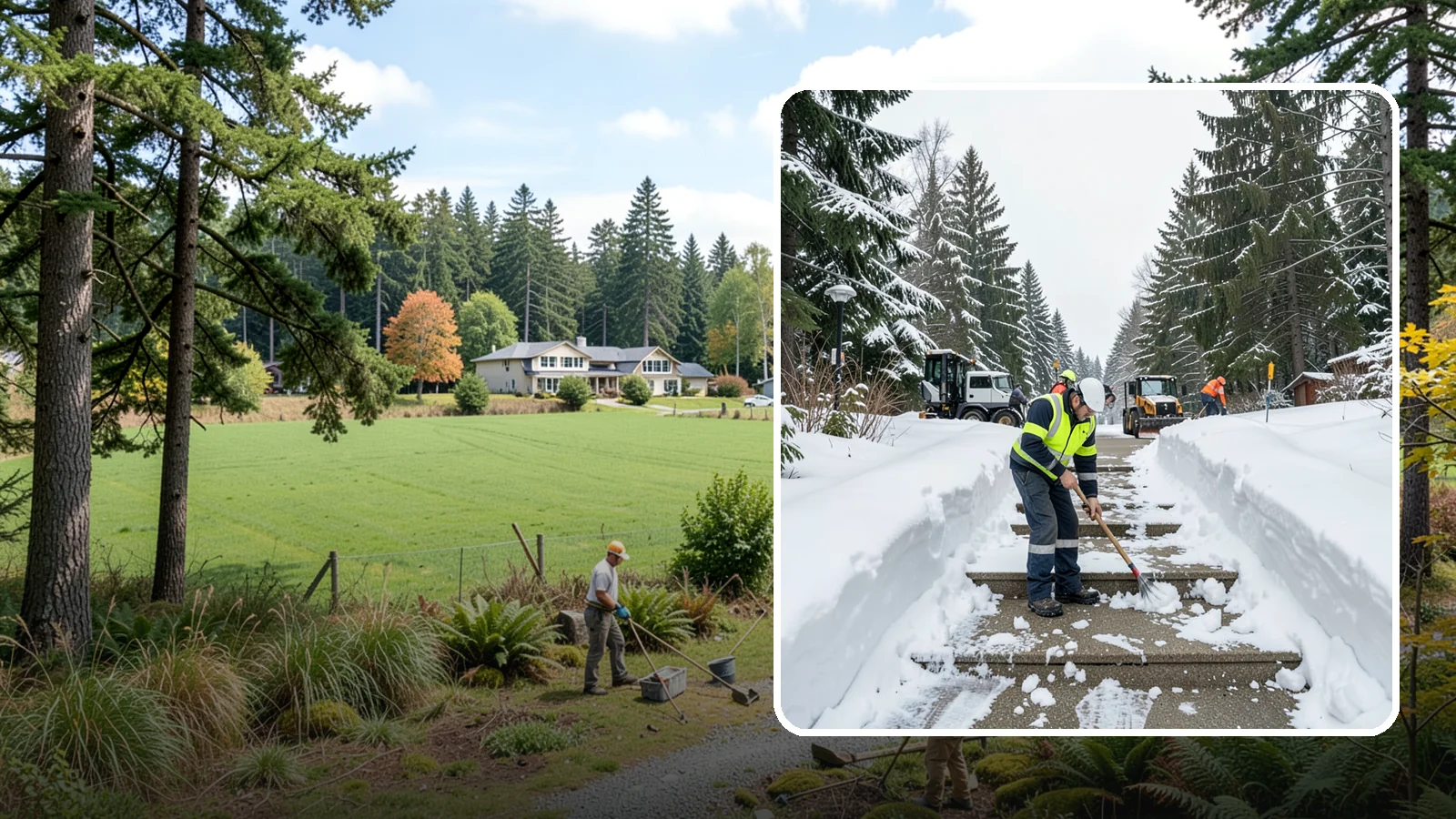 Stair Snow Removal in Lyman, Skagit County, WA - We clear exterior stairs tread by tread so every step is safe underfoot after a snowfall.