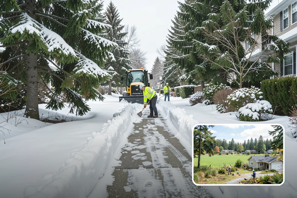 Stair Snow Removal in Lyman, Skagit County, WA - Exposes every step edge for confident footing