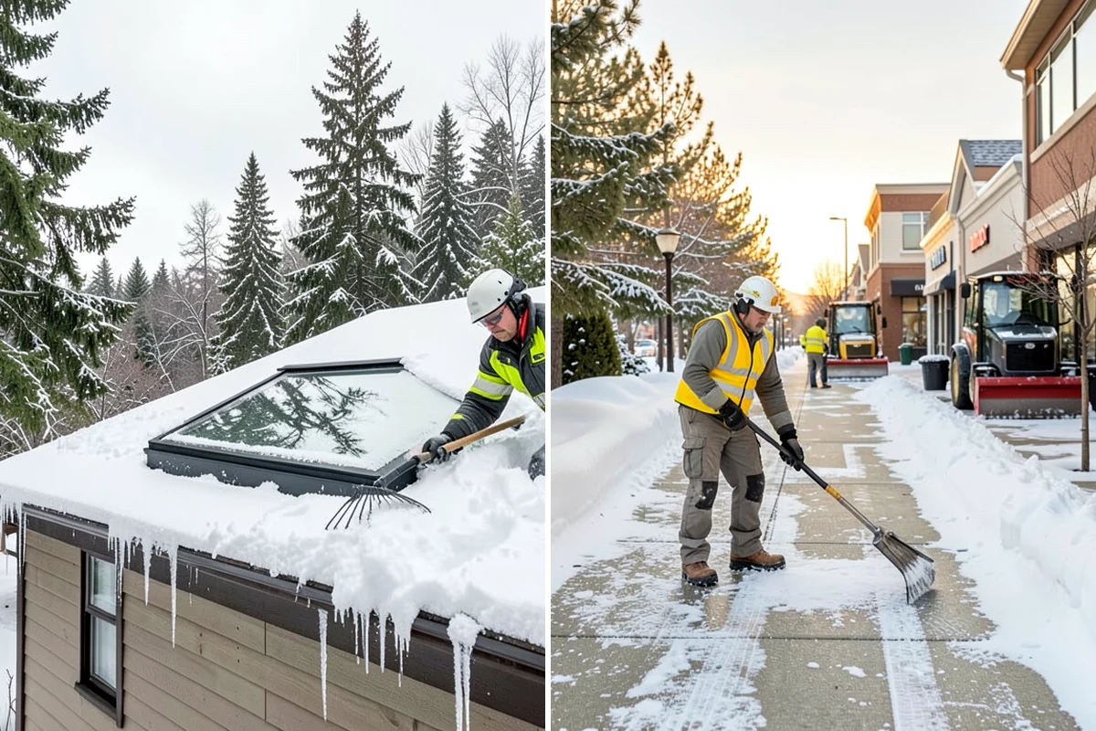 Stair Snow Removal in Lyman, Skagit County, WA - Clear the top landing to create safe standing room