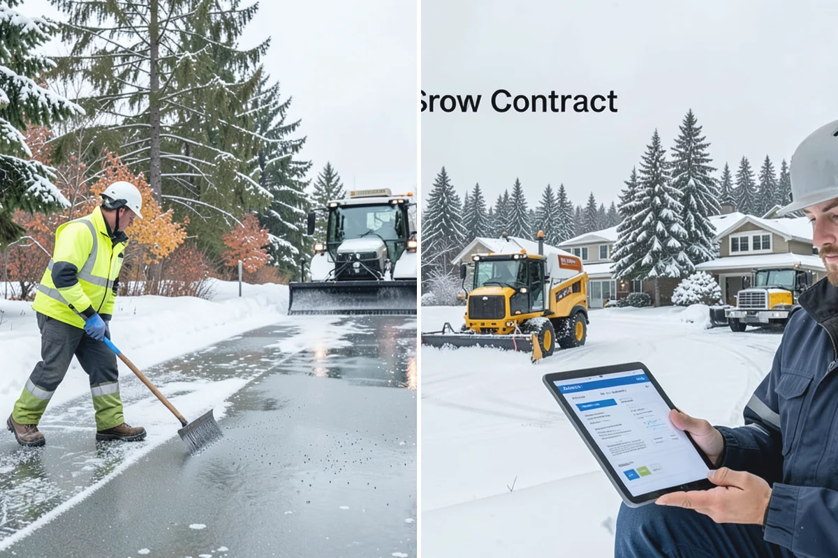 Stair Snow Removal in Marysville, Snohomish County, WA - Clear the top landing to create safe standing room