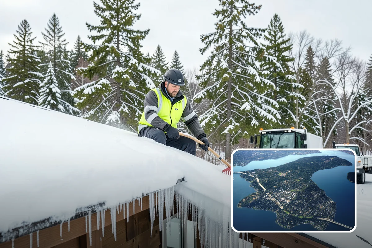 Stair Snow Removal in Mercer Island, King County, WA - Exposes every step edge for confident footing