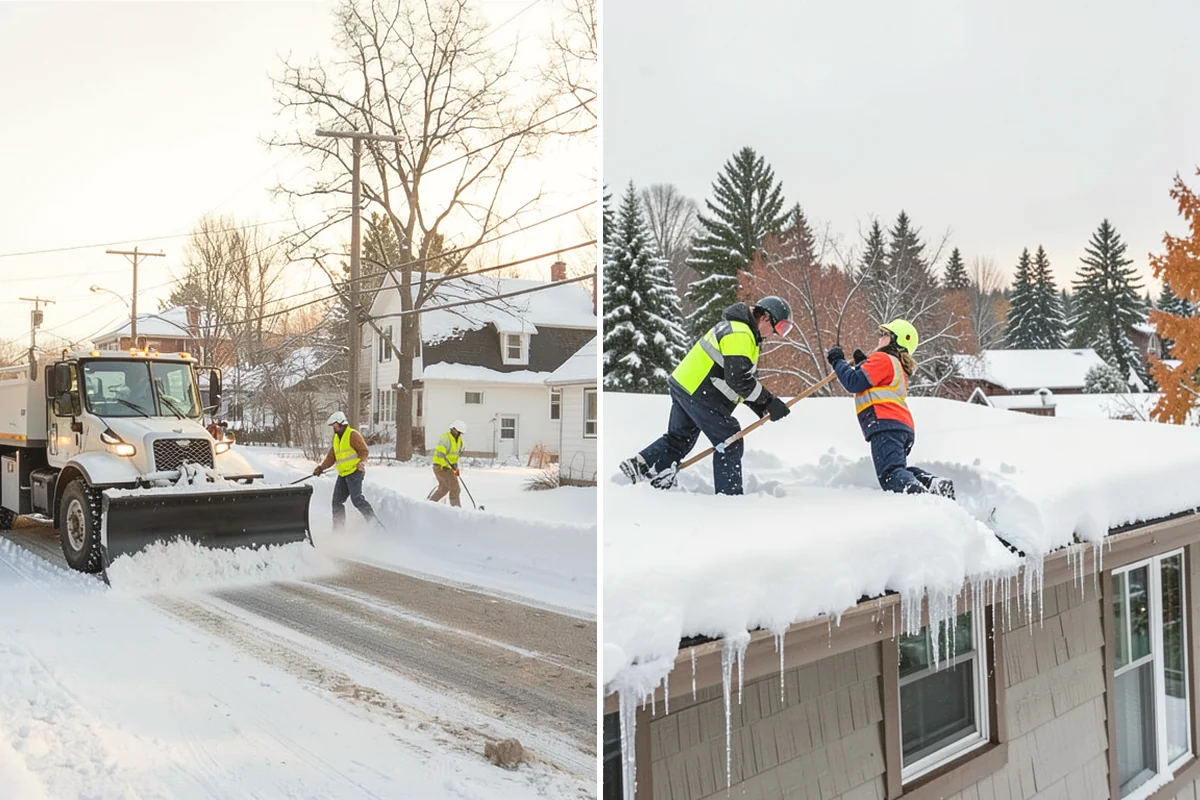 Stair Snow Removal in Mill Creek, Snohomish County, WA - Clear the top landing to create safe standing room