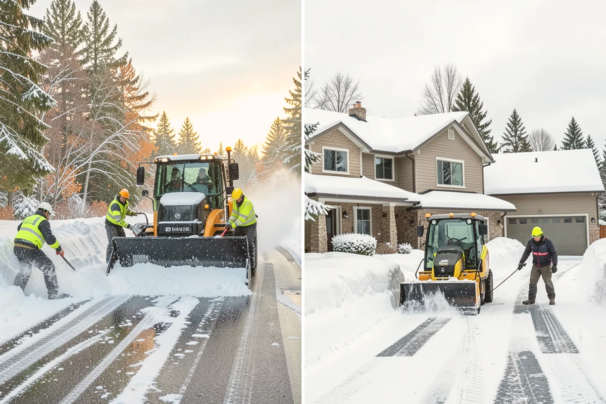 Stair Snow Removal in Milton, King County, WA - Clear the top landing to create safe standing room