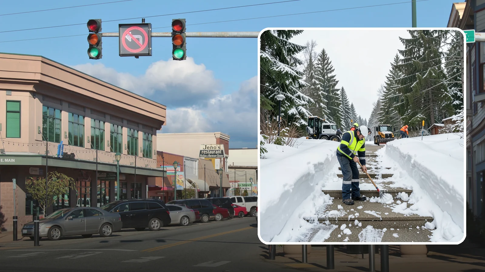 Stair Snow Removal in Monroe, Snohomish County, WA - We clear exterior stairs tread by tread so every step is safe underfoot after a snowfall.