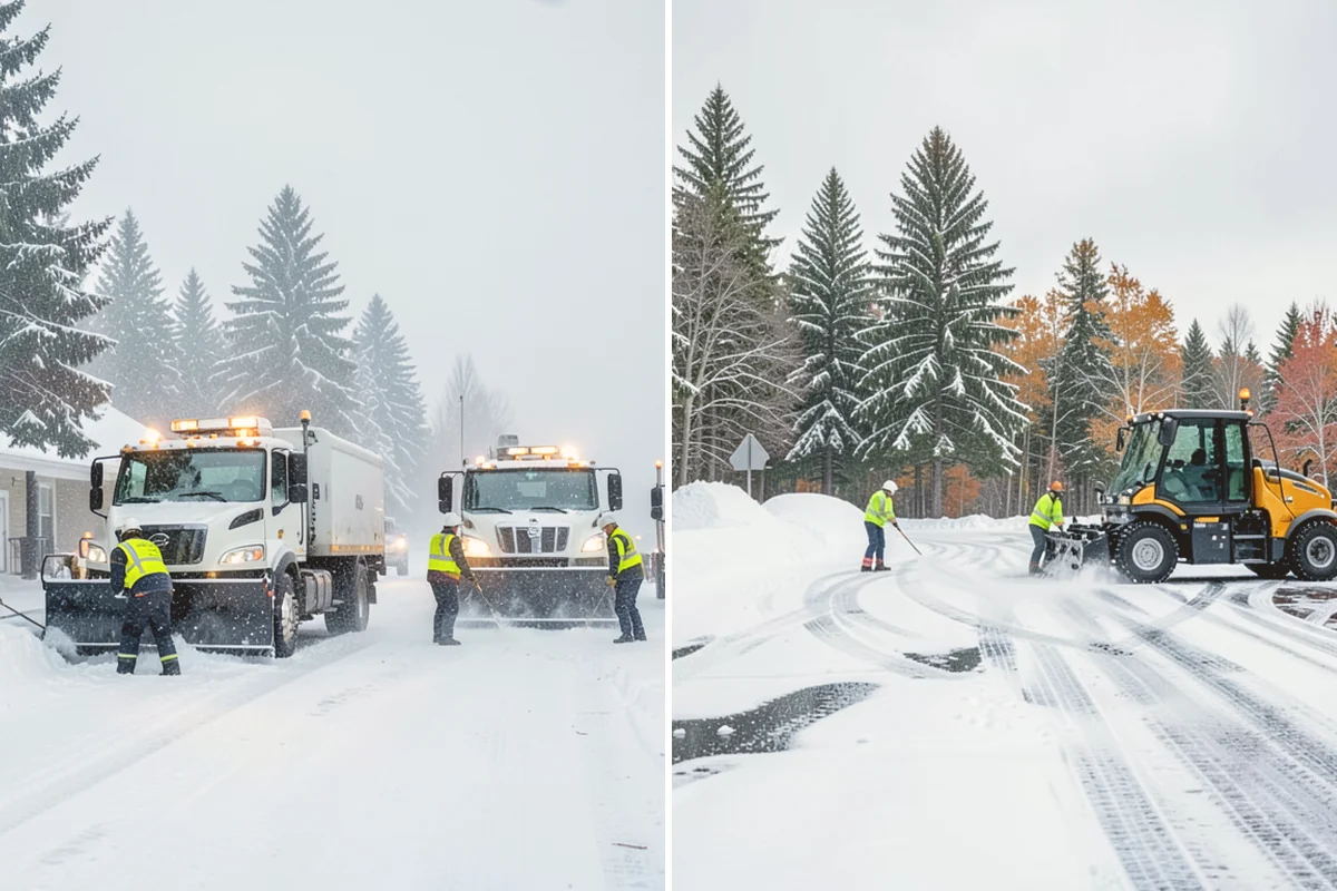 Stair Snow Removal in Mount Vernon, Skagit County, WA - Clear the top landing to create safe standing room