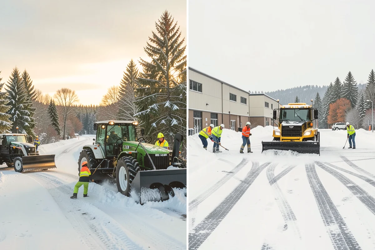 Stair Snow Removal in Newcastle, King County, WA - Clear the top landing to create safe standing room