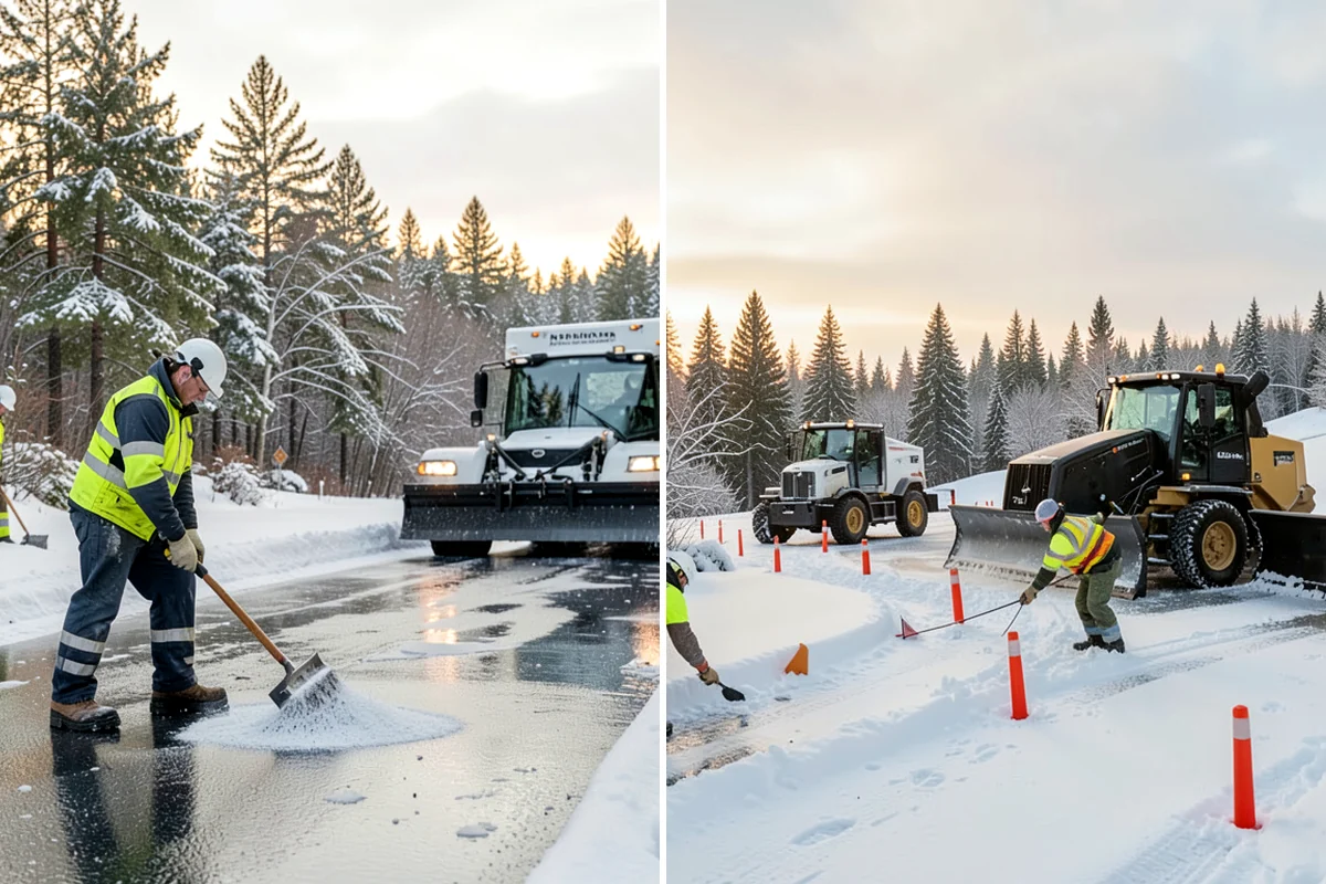 Stair Snow Removal in Normandy Park, King County, WA - Clear the top landing to create safe standing room